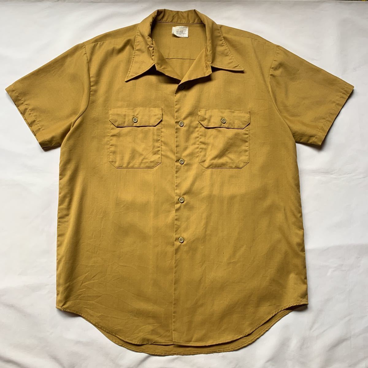 70s BIG MAC WORK SHIRT MUSTARD ヴィンテージ ビンテージ ビッグマック ワークシャツ 半袖シャツ マスタード アメカジ 60s 送料無料_画像2