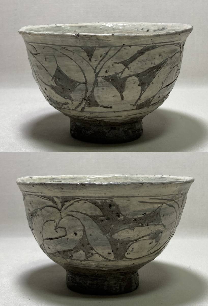 茶碗【rry11 李朝 三島手茶碗 花文 古美術 中国美術 中国骨董 唐物