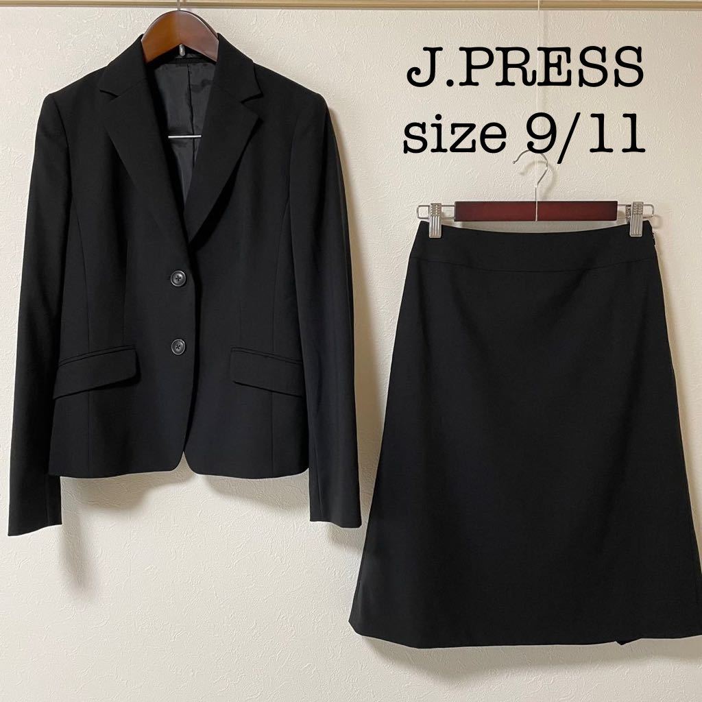 超美品】ジェイプレス スカートスーツ 9/11 黒 春夏秋 就活 OL 通勤