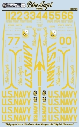 ファーボール FDS-4805 1/48 アメリカ海軍 F9F-8s,TF-9Js ブルーエンジェルクーガー_画像4