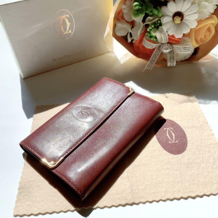 レザー Cartier 財布 三つ折り財布 レディーの通販 by OKURA(おお蔵