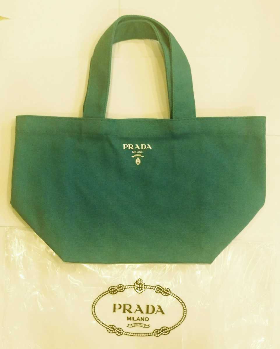 新品 プラダ バック トートバッグ ブルー PRADA 限定品 非売品 プラダ オム ノベルティ コットン キャンバス_画像2