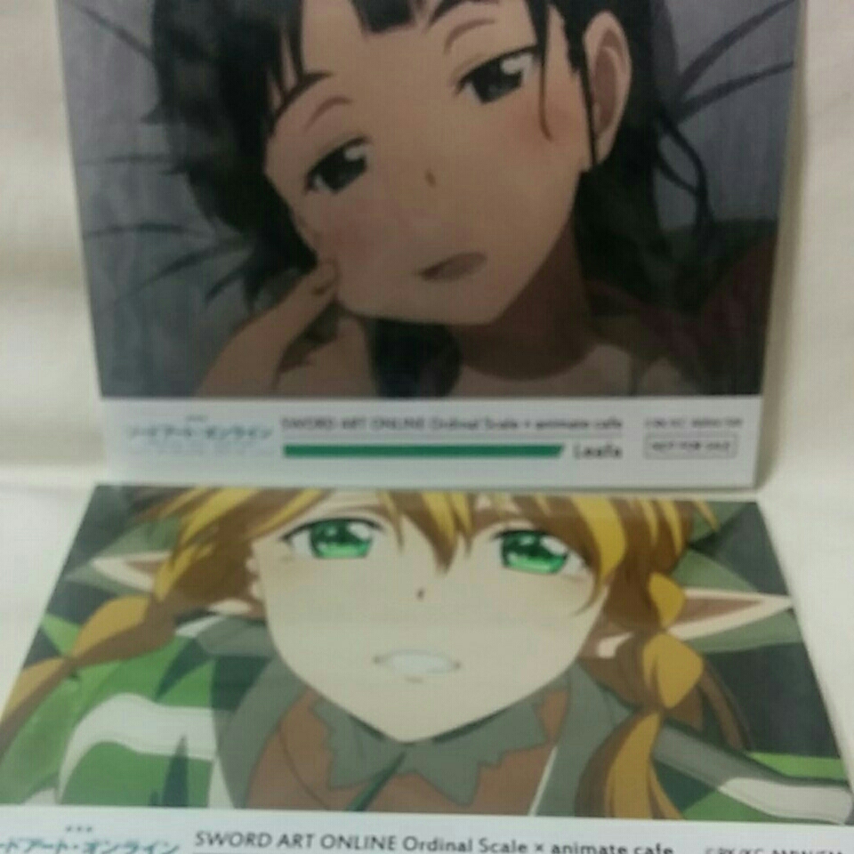  anime ito Cafe limitation Sword Art online o-tinaru scale theater version leaf .( direct leaf ) photograph of a star 2 sheets animate cafe