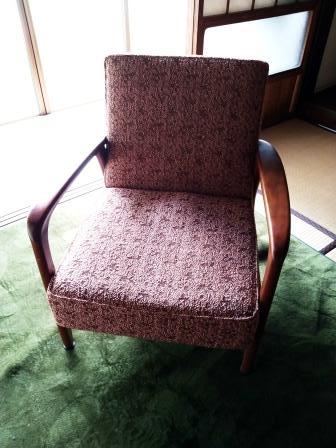  Showa Retro modern furniture Old Marni sofa 1 seater . chair chair tea color Mid-century maruni made in Japan antique old Japanese-style house B