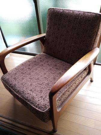  Showa Retro modern furniture Old Marni sofa 1 seater . chair chair tea color Mid-century maruni made in Japan antique old Japanese-style house B