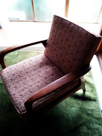  Showa Retro modern furniture Old Marni sofa 1 seater . chair chair tea color Mid-century maruni made in Japan antique old Japanese-style house B