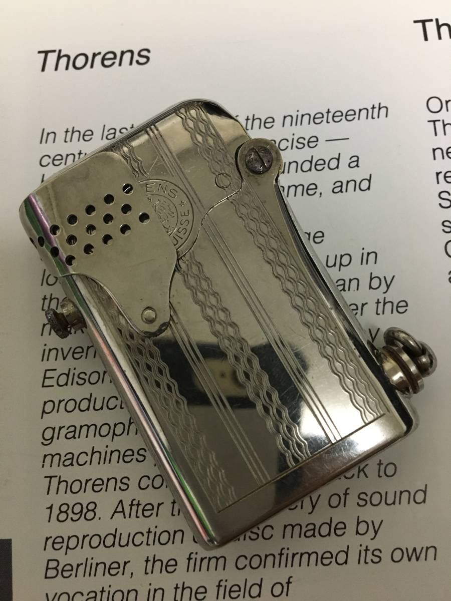 C1920 Thorens side filler oil lighter トーレンス　　第3世代　サイドフィラー　風防付き　オイルライター　超美品_画像1