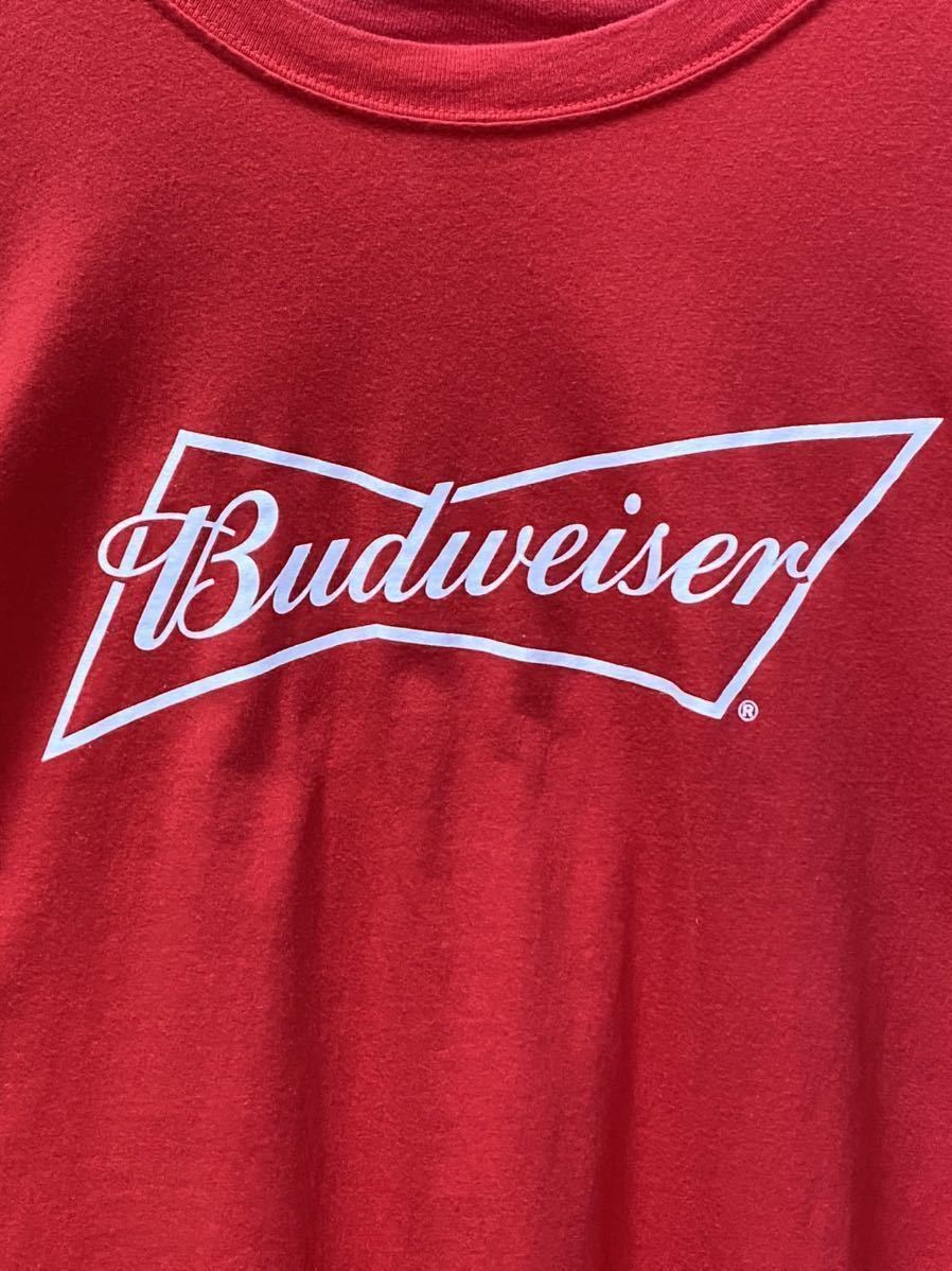 Budweiser　tシャツ size:M red　/　バドワイザー 半袖 企業物 Bud's ロゴ LOGO ビール BEER レッド 赤_画像2
