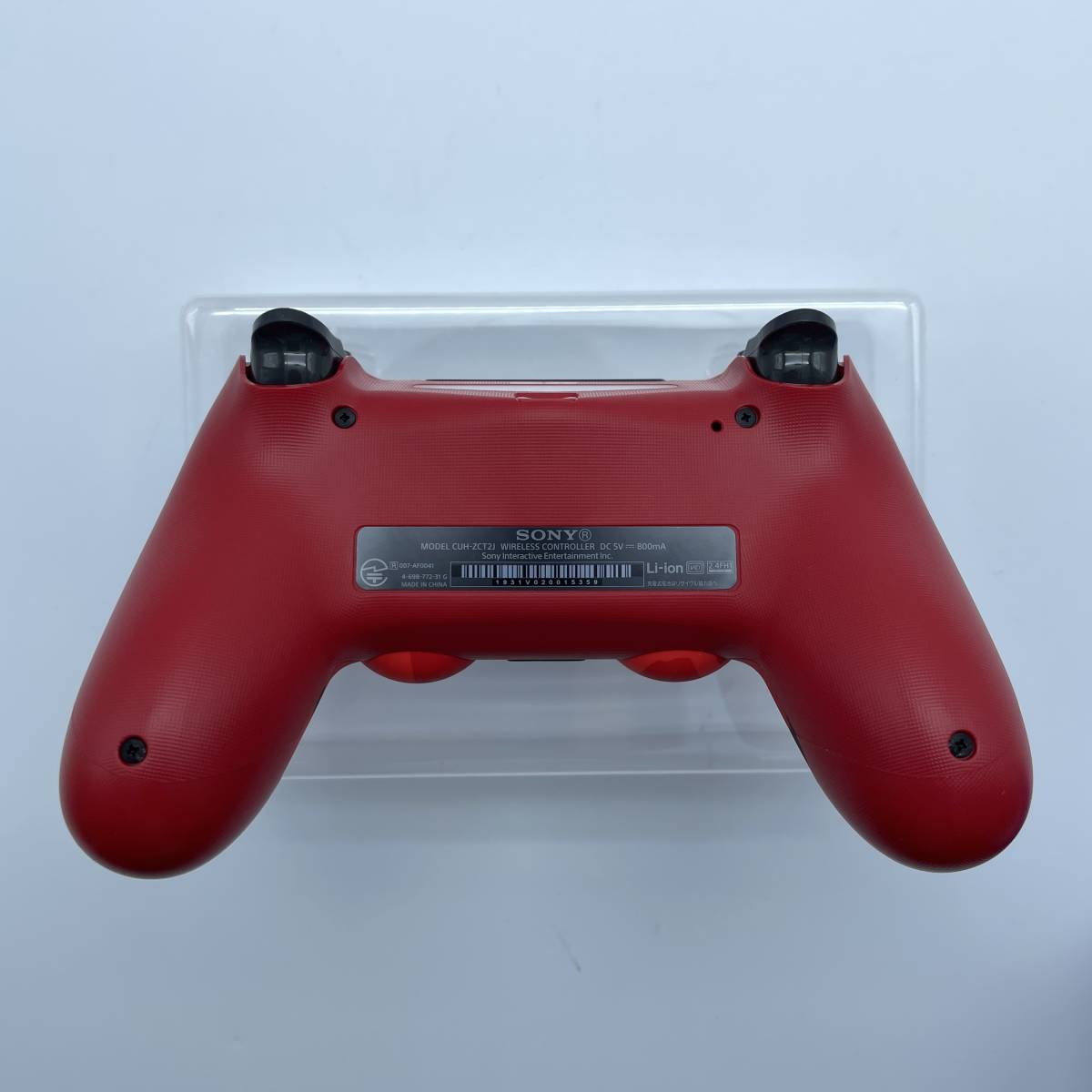 【極美品】 PS4 純正 A0733 ワイヤレスコントローラー デュアルショック４ 迷彩レッド 印なし レッド カモフラージュ