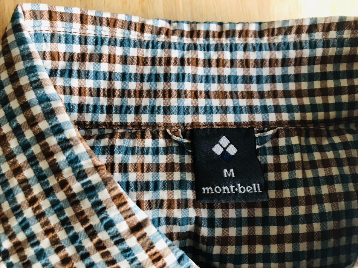 Mont-bell モンベル　WIC.ドライタッチ ショートスリーブシャツ Men's M ブラウン　アウトドア　登山　スポーツ　速乾　美品　送料無料