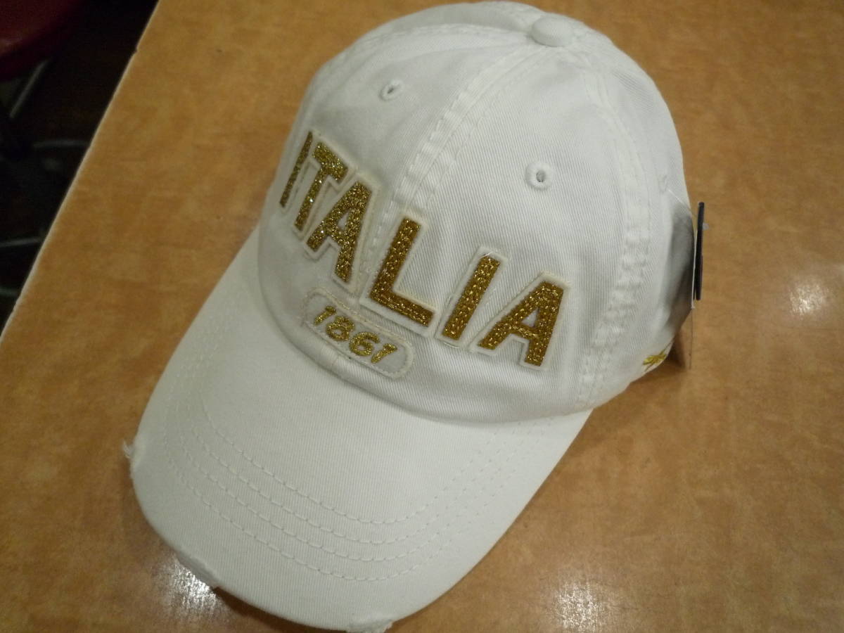 GOLD COLLECTION・ITALIA・白/ゴールド・フリーサイズ新品です！の画像1