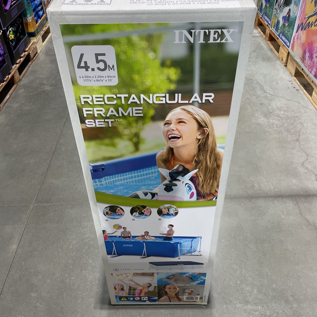 新品未開封】 INTEX インテックス レクタングラフレーム プール 4.5m
