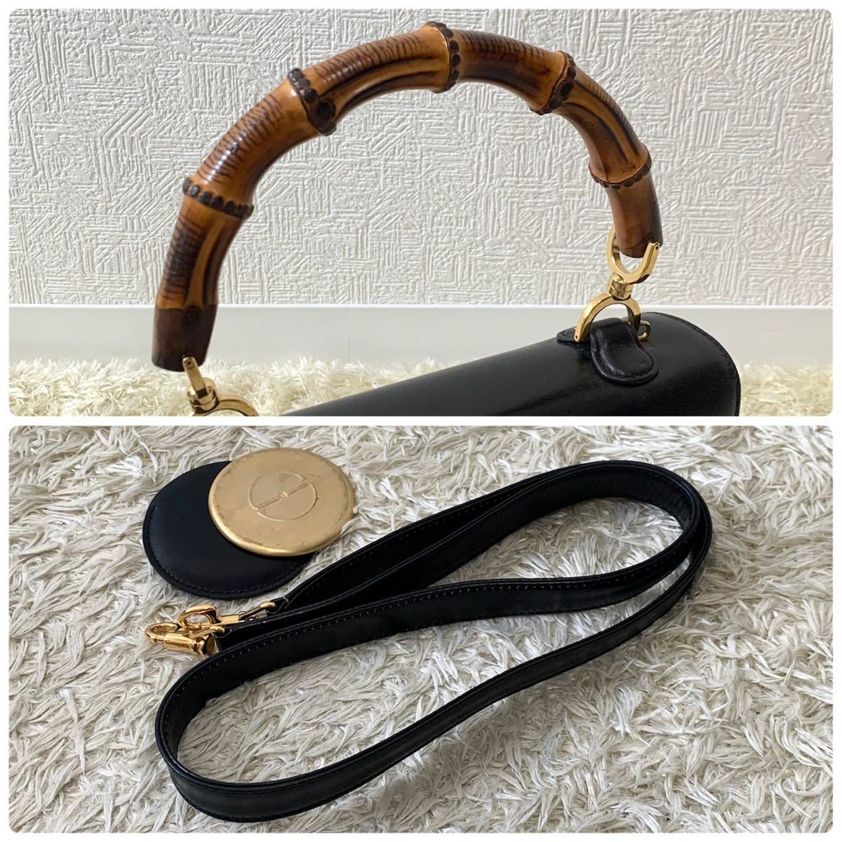 1円〜 GUCCI グッチ 2way ショルダーバッグ バンブー ターンロック
