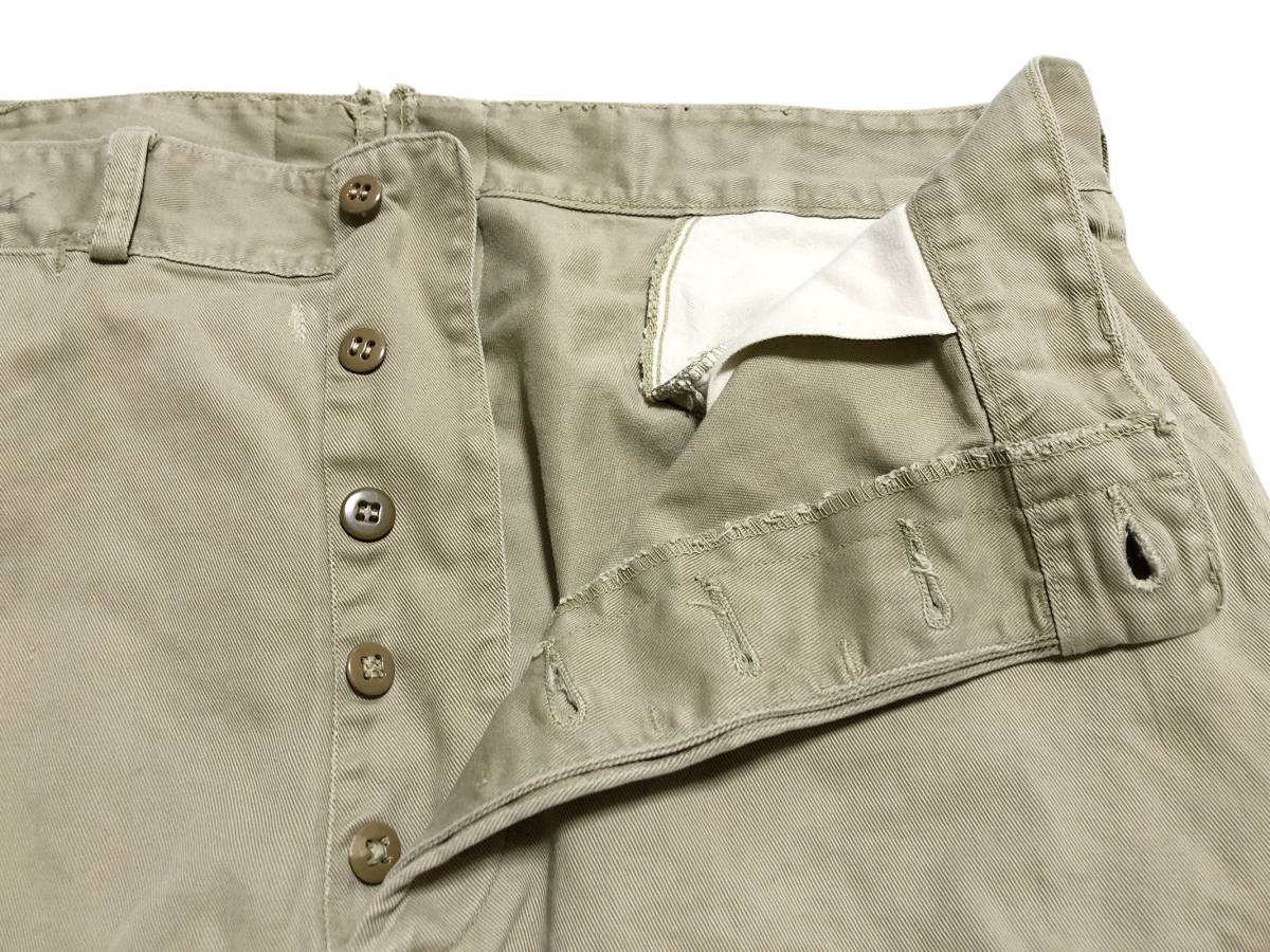 希少 W35【50s ビンテージ USMC チノパン ボタンフライ ダブルステッチ