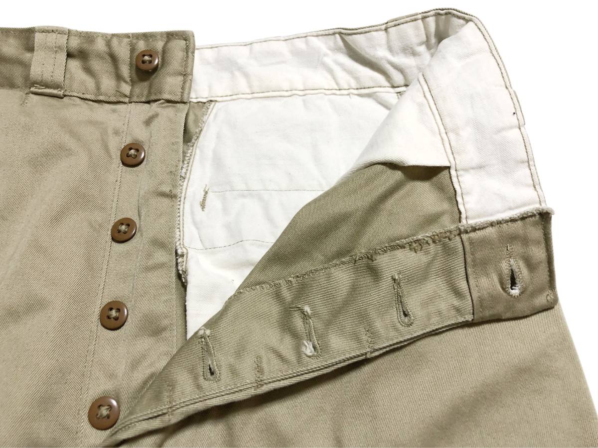 希少 美品 W31【50s ビンテージ US ARMY チノパン ボタンフライ 1953