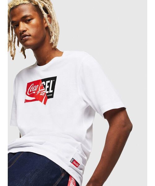 DIESEL Tシャツ Coca-Cola コカコーラ コラボ ロゴ プリント クルーネック 半袖 トップス プリントT COCA COLA DSSHNTGAYG ホワイト L_画像4