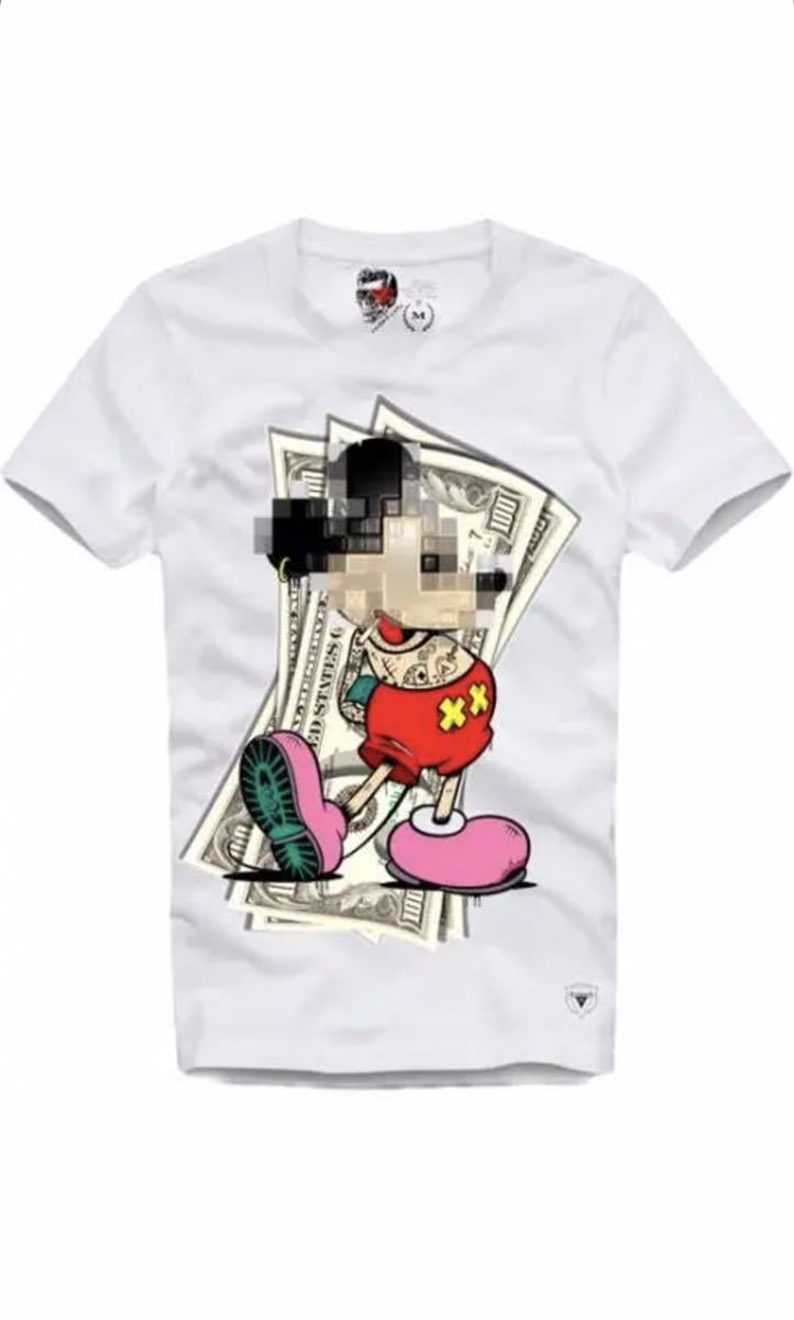 E1SYNDICATE Tシャツ　MONEY モザイク　マウス　ホワイト M_画像1