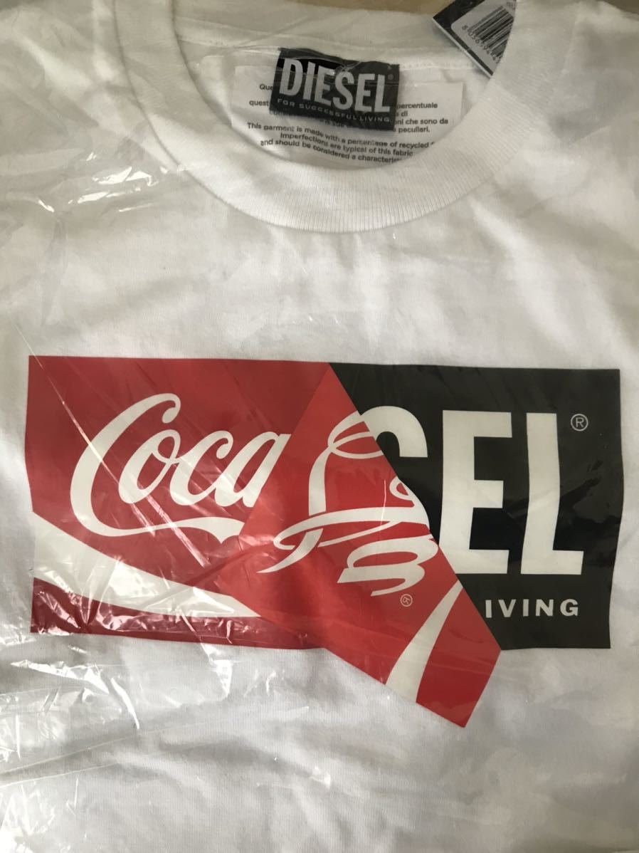 DIESEL Tシャツ Coca-Cola コカコーラ コラボ ロゴ プリント クルーネック 半袖 トップス プリントT COCA COLA DSSHNTGAYG ホワイト L_画像5