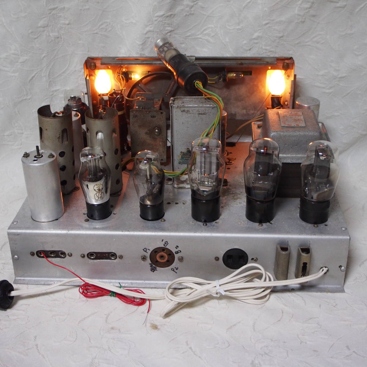  electric culture thing restoration * service being completed working properly goods!! Manufacturers unknown Old medium sized vacuum tube type electric gramophone 