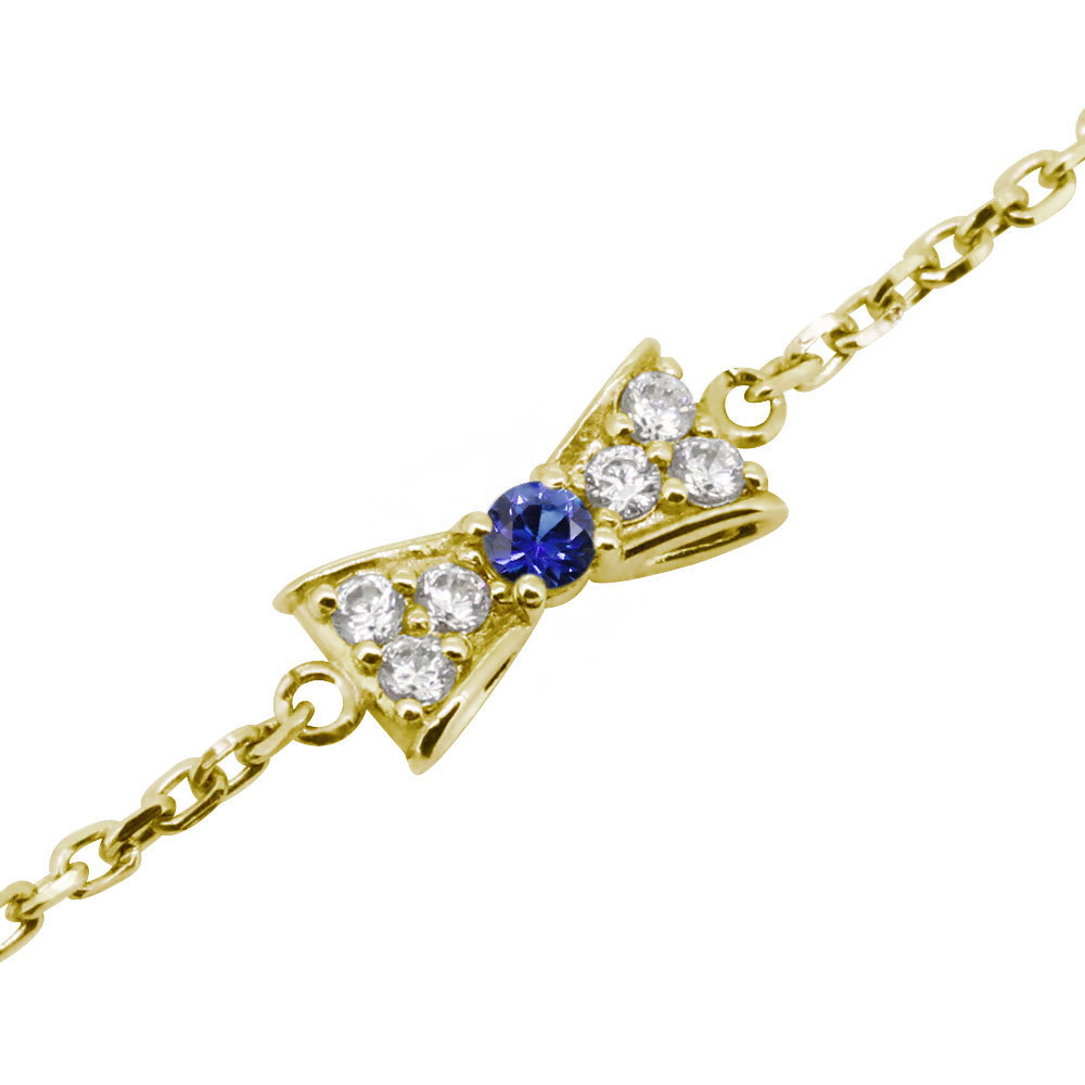  браслет женский лента сапфир зодиакальный камень 9 месяц 10 золотой Ribon ножной браслет 
