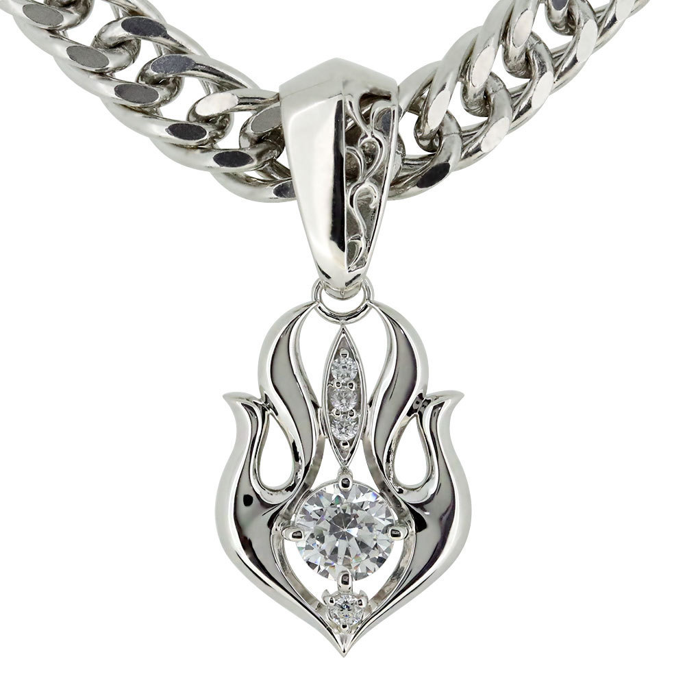 プラチナ ネックレス メンズ ダイヤモンド 0.5ct 鑑定書 喜平 ペンダント