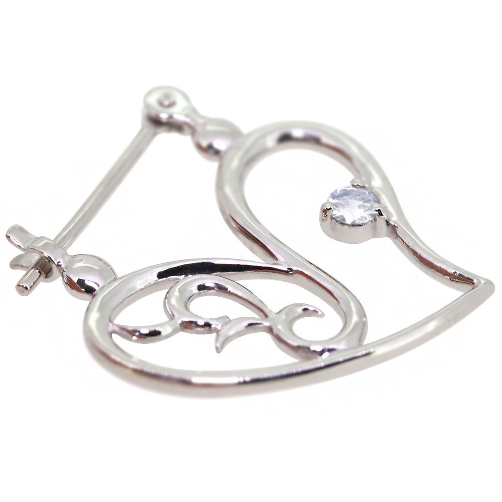 ピアス フープ レディース ハート フープピアス クロッシングピアス ロイヤルブルームーンストーンピアス プラチナ | sweatreno.com