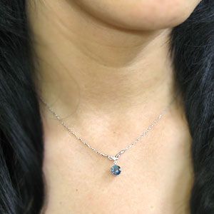 大粒 ロンドンブルートパーズ ネックレス プラチナ ペンダント 6mm