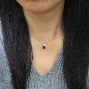 プラチナ 大粒 ロンドンブルートパーズ ペンダント ネックレス