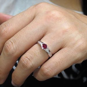 ルビー リング 10金 大粒 指輪 リング ストレート ネックレス ...