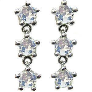 ロイヤルブルームーンストーン メンズピアス 王冠 18金 トリロジー メンズピアス