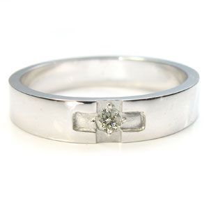 ダイヤモンド リング 10金 クロス 結婚指輪 安い_画像4