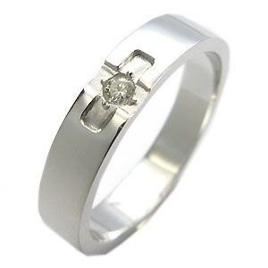 ダイヤモンド リング 10金 クロス 結婚指輪 安い_画像1