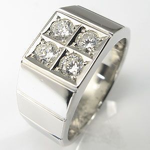 ダイヤモンド メンズリング k10ゴールド 地金 印台リング 指輪