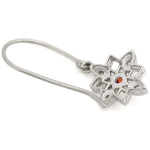 プラチナ ガーネット ピアス 星 フックピアス クリスマス ポイント消化