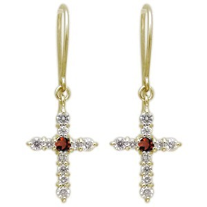 【SALE/37%OFF】 クロス ピアス ガーネット フックピアス レディース K18 ガーネット 【SALE/37%OFF】 クロス ピアス ガーネット フックピアス レディース K18 ガーネット