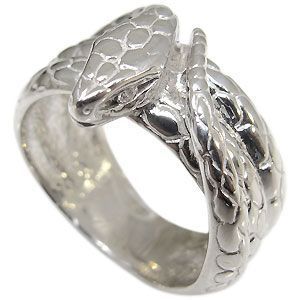 18金 スネーク メンズリング ダイヤモンド ヘビ 蛇 指輪_画像1