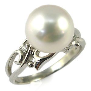 あこや本真珠 指輪 パールリング K10ゴールド ピンキーリング 真珠指輪