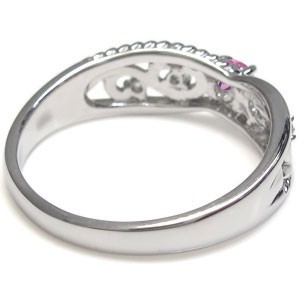 婚約指輪 安い エンゲージリング ピンクサファイア リング K18 アラベスク リング_画像6