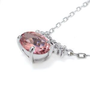  pink tourmaline necklace K10 large grain pendant 