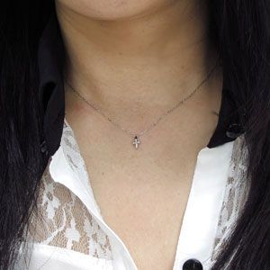 ガーネット クロス ペンダント 一粒 K18 プチネックレス | inmano.com.br