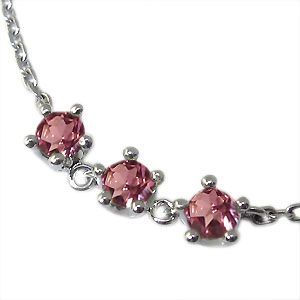 10 month birthstone anklet K18 trilogy .. pink tourmaline anklet 