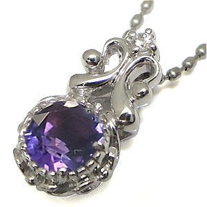 アメジスト ネックレス K10 一粒 アメジストペンダント
