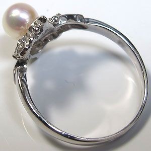 パールリング あこや本真珠 指輪 18金 真珠指輪 ピンキーリング ファランジリング_画像6