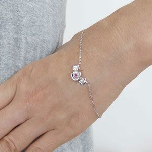 ピンクサファイア ブレスレット 10金 フラワー ブレスレット