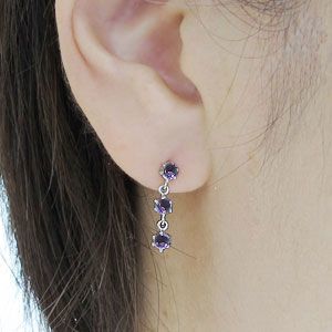 プラチナ ピアス トリロジーピアス アメジスト ピアス クリスマス