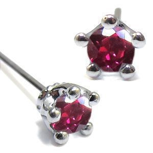 【即納&大特価】 ルビーピアス 一粒 18金 王冠 メンズ カラーストーン 【即納&大特価】 ルビーピアス 一粒 18金 王冠 メンズ カラーストーン