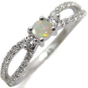 K18 オパール リング アンティーク ダイヤモンド 指輪