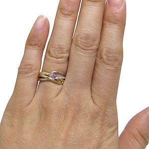  combination ring pink sapphire ring 18 gold ring Christmas Point ..