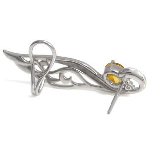  platinum citrine earcuff feather swan earrings Christmas Point ..