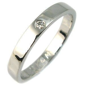 ダイヤモンドリング シンプル K18ゴールド 平打 結婚指輪 安い